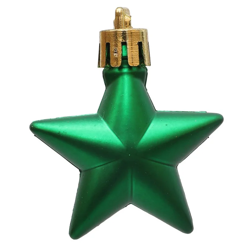 12Pcs 4cm Star Shape Christmas Tree Decoration Multi-Color Star Xmas Festival Hanging Ornament