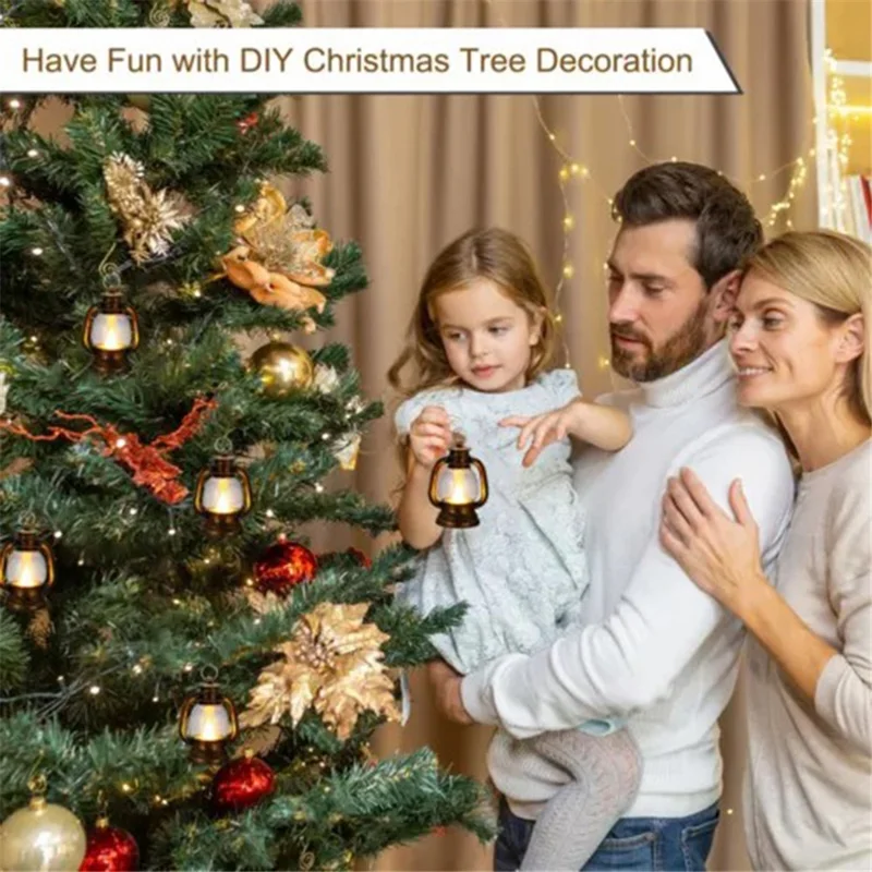 Simulation Candle LED Small Kerosene Lamp Christmas Lantern Night Light - Bronze