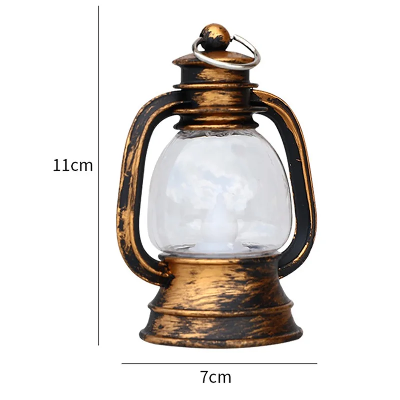Simulation Candle LED Small Kerosene Lamp Christmas Lantern Night Light - Bronze
