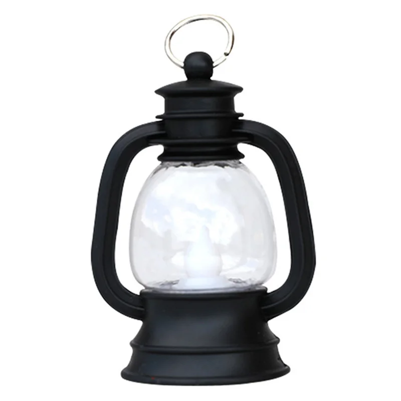 Simulation Candle LED Small Kerosene Lamp Christmas Lantern Night Light - Black