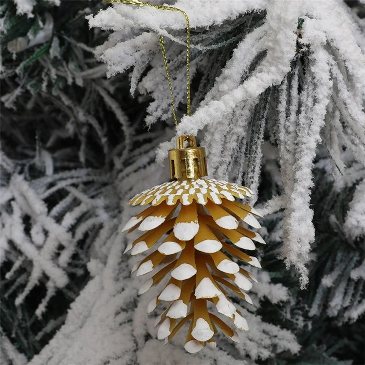 6Pcs Lovely Pine Cone Festival Xmas Decoration Christmas Tree Hanging Ornament - Red