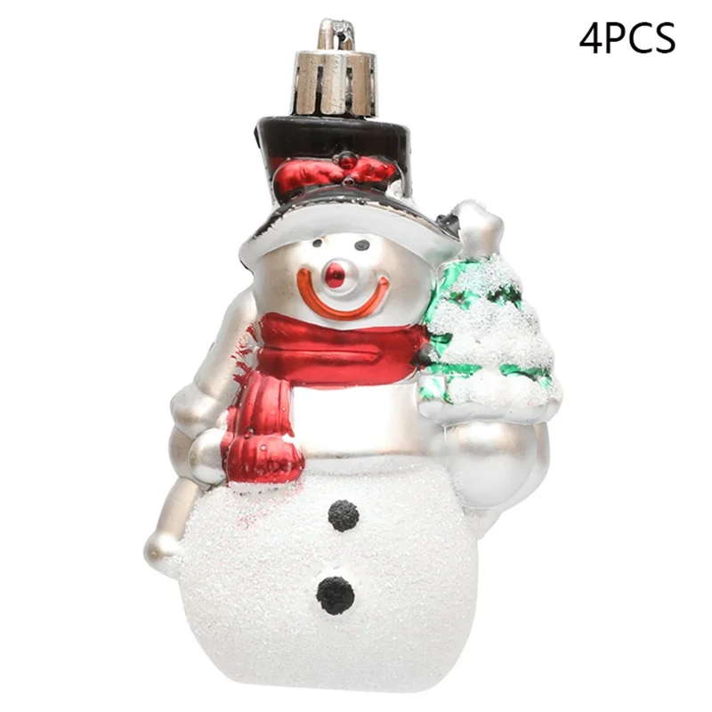 4Pcs Cute Snowman Christmas Tree Hanging Decoration Festival Home Ornament - Black Hat