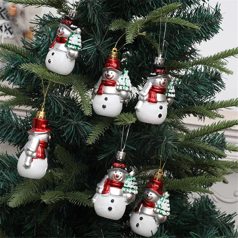4Pcs Cute Snowman Christmas Tree Hanging Decoration Festival Home Ornament - Black Hat