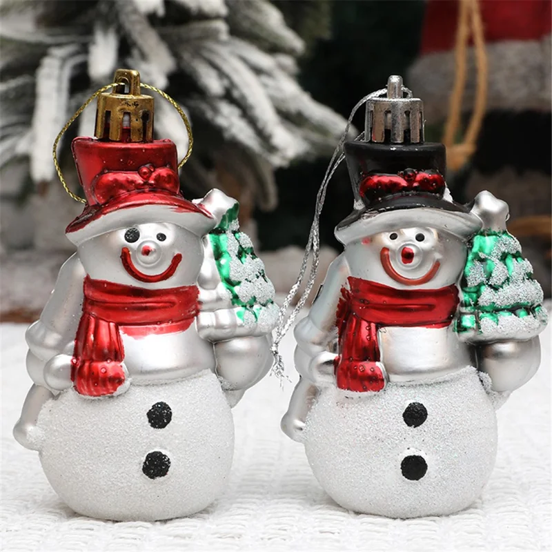 4Pcs Cute Snowman Christmas Tree Hanging Decoration Festival Home Ornament - Black Hat