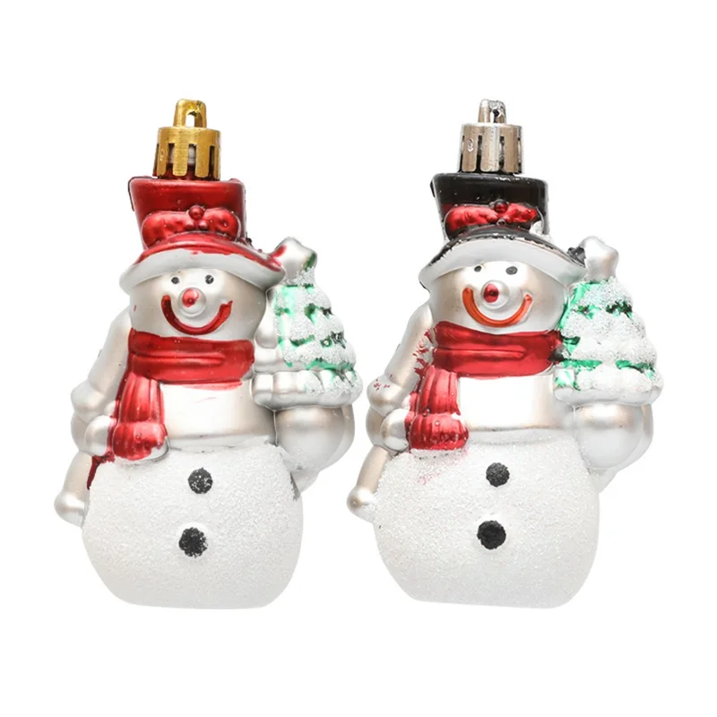 4Pcs Cute Snowman Christmas Tree Hanging Decoration Festival Home Ornament - Black Hat
