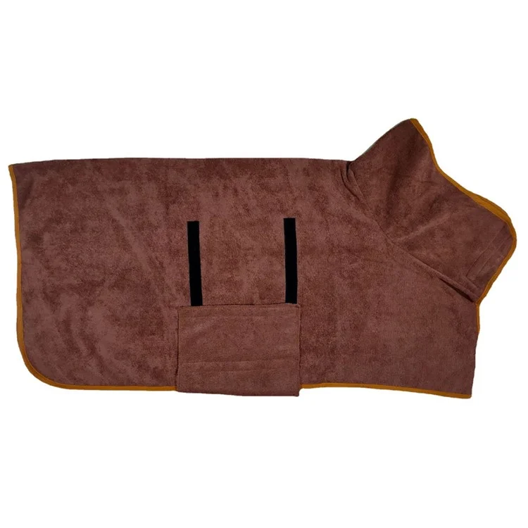 Dog Drying Coat Absorbent Microfiber Fast Drying Dog Bathrobe Towel Dog Bath Robe Bag, Size: XL - Coffee