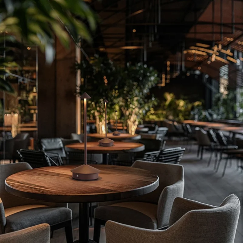 Rechargeable Decorative Table Lamp Iron + Aluminum Restaurant Bar Outdoor Home Atmosphere Night Light - Gold