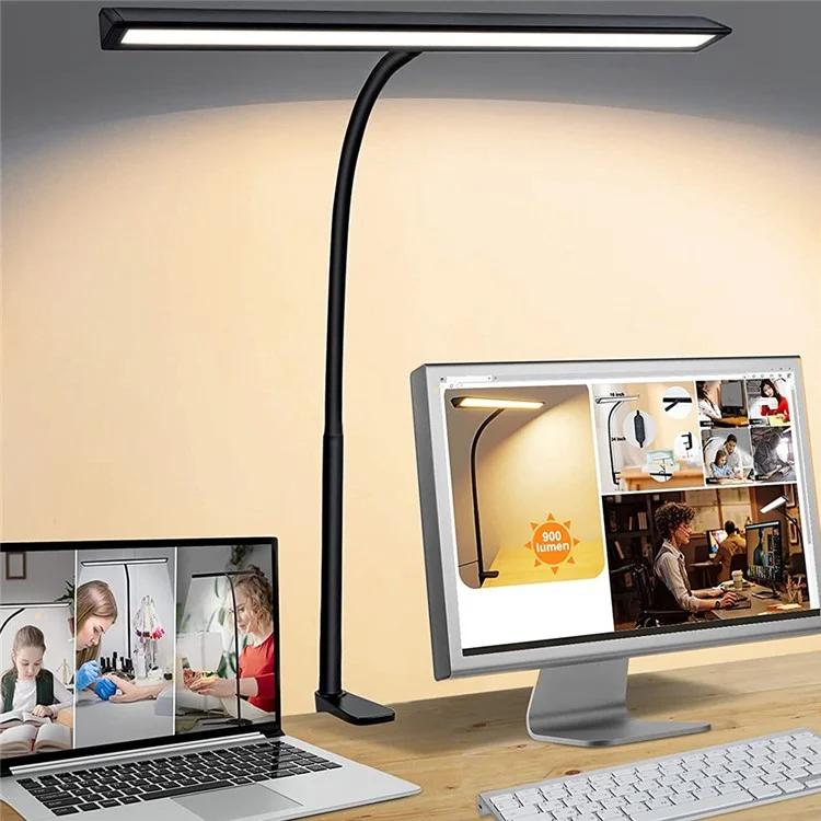 Lampe de bureau à LED Touch Dimmable pour bureau maison, lumière de table avec cou de cygne réglable pour des soins oculaires