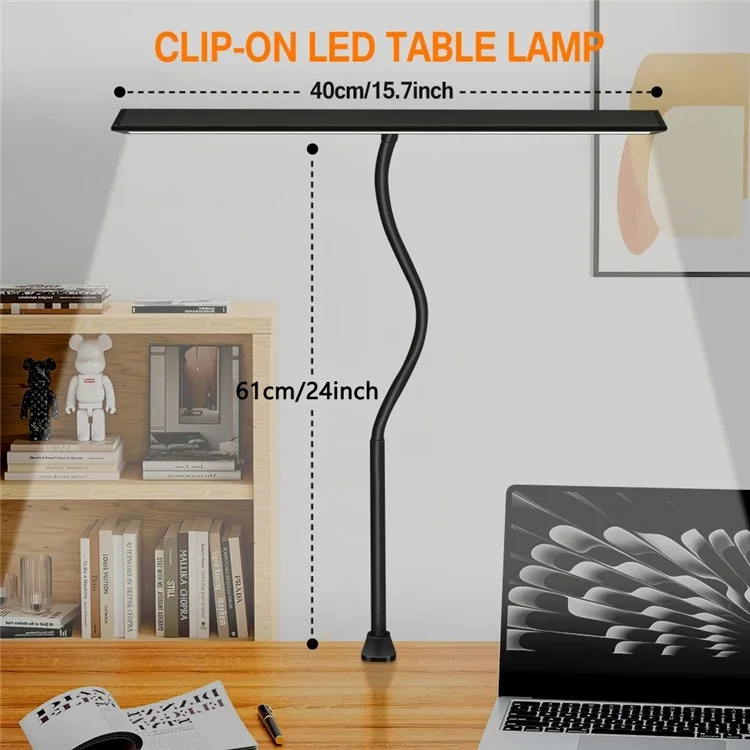 Lampe de bureau à LED Touch Dimmable pour bureau maison, lumière de table avec cou de cygne réglable pour des soins oculaires