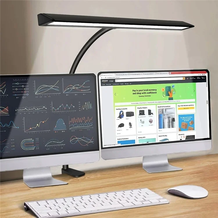 Lampe de bureau à LED Touch Dimmable pour bureau maison, lumière de table avec cou de cygne réglable pour des soins oculaires