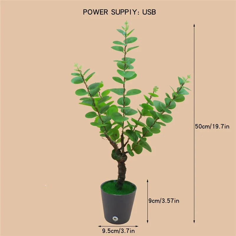 LED Night Light Imitation Plant Light Bonsai Bedroom Home Decoration Light - Money Tree