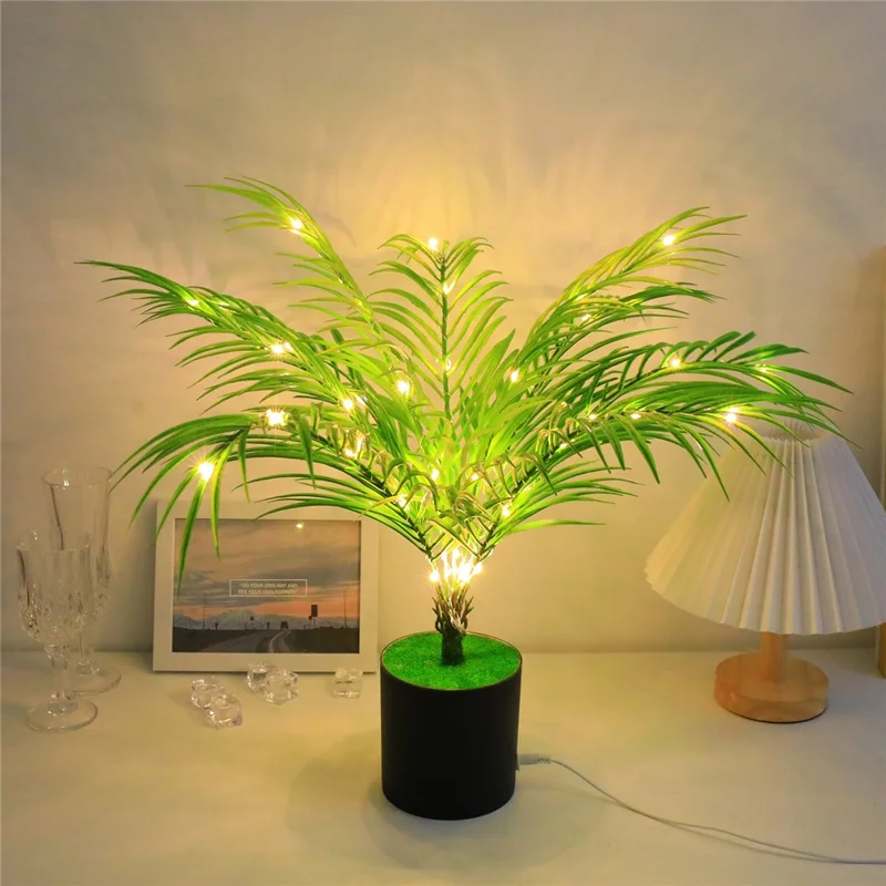LED Night Light Imitation Plant Light Bonsai Bedroom Home Decoration Light - Areca Palm