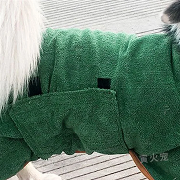 Hundewäsche Robe Handtuch Schnelltrocknen Haustuch Handtuch Handtuch Super Saugle Absorbent Coat Wrap, Größe: m. - Grün