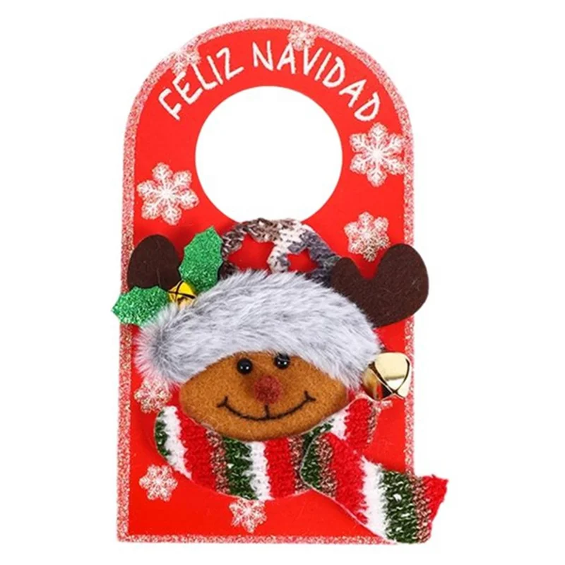Christmas Door Handle Ornament Xmas Hotel Mall Home Door Handle Hanging Decoration - Reindeer