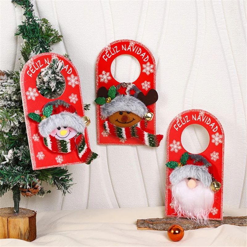 Christmas Door Handle Ornament Xmas Hotel Mall Home Door Handle Hanging Decoration - Reindeer