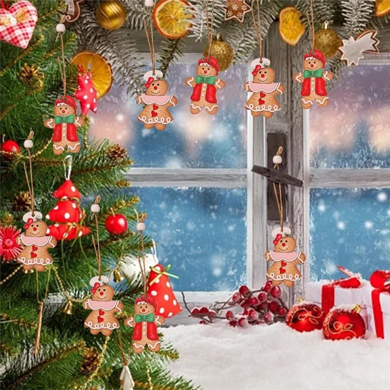 12 stk. Sjove Tegneserie Juletræ Trædekoration Juletræ Vindue Væg Hængende Pynt - Iscreme