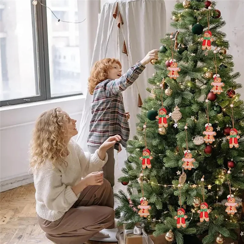 12 stk. Sjove Tegneserie Juletræ Trædekoration Juletræ Vindue Væg Hængende Pynt - Iscreme