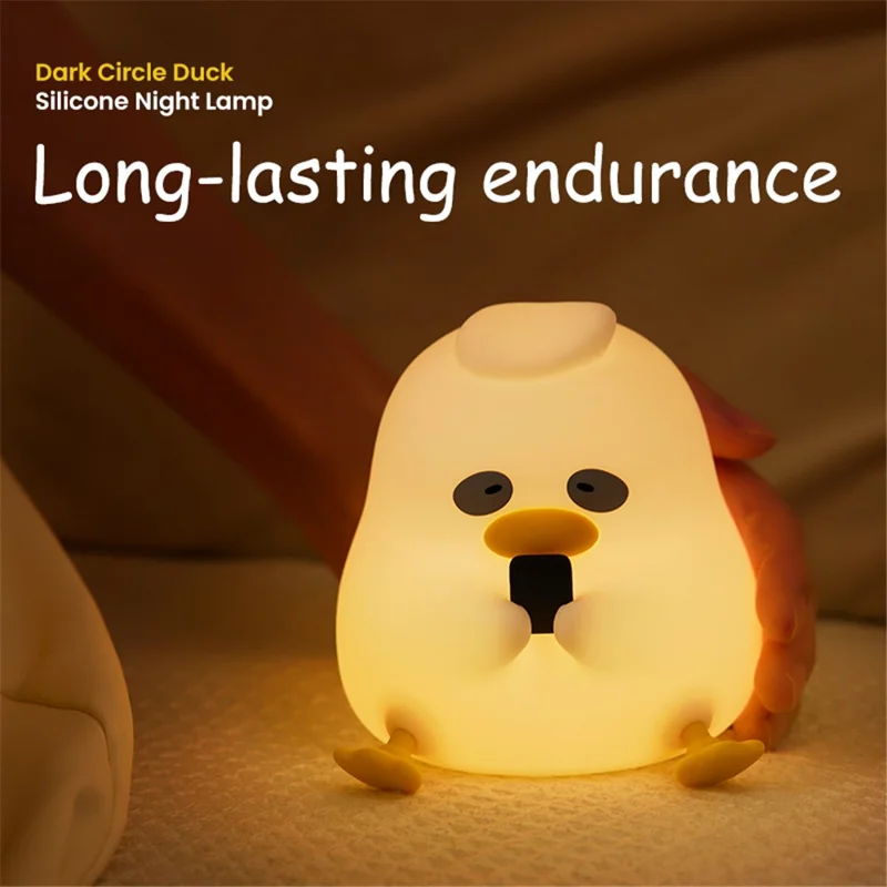 A017 Dark Circle Duck Silicone Night Light Three Brightness Adjustment Bedside Lamp