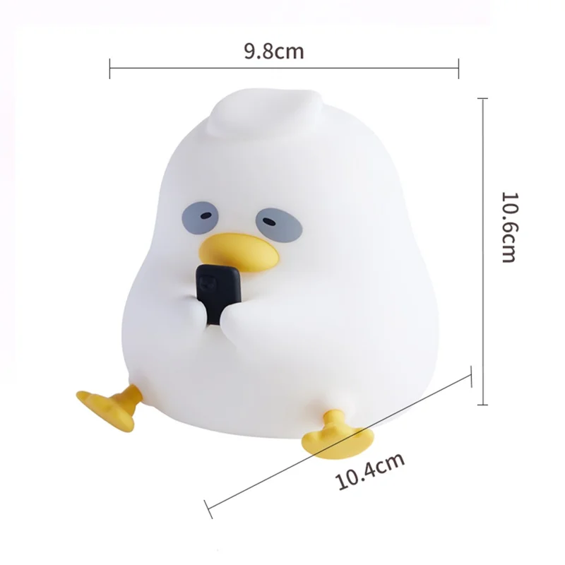 A017 Dark Circle Duck Silicone Night Light Three Brightness Adjustment Bedside Lamp