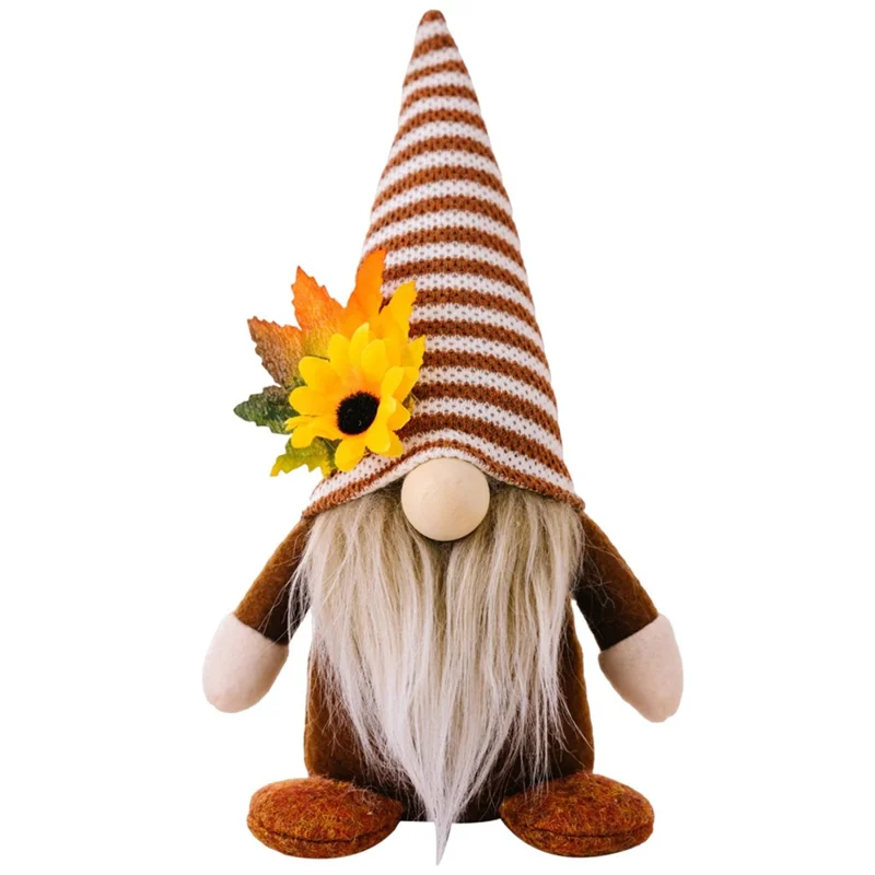 Christmas Faceless Doll with Sunflower Xmas Gift Gnome Tabletop Ornament - Beard