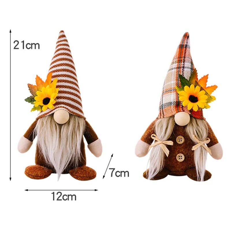 Christmas Faceless Doll with Sunflower Xmas Gift Gnome Tabletop Ornament - Beard