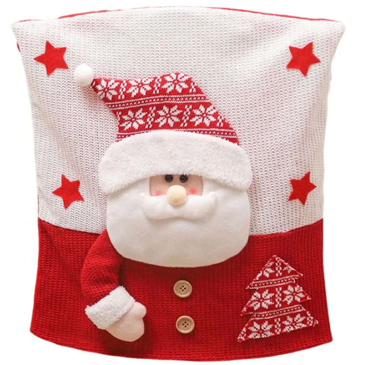 Weihnachts-Weihnachtsmann / Elch / Schneemann Dining Chair Cover Elastic Seat Back Slipcover Xmas Party Decoration - Weihnachtsmann