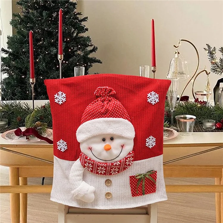 Weihnachts-Weihnachtsmann / Elch / Schneemann Dining Chair Cover Elastic Seat Back Slipcover Xmas Party Decoration - Weihnachtsmann