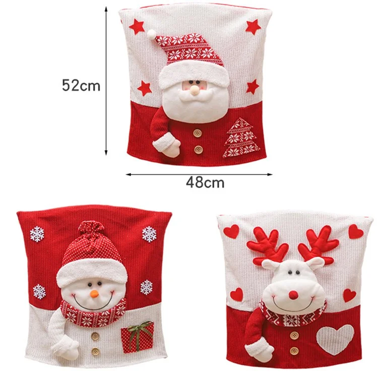 Weihnachts-Weihnachtsmann / Elch / Schneemann Dining Chair Cover Elastic Seat Back Slipcover Xmas Party Decoration - Weihnachtsmann