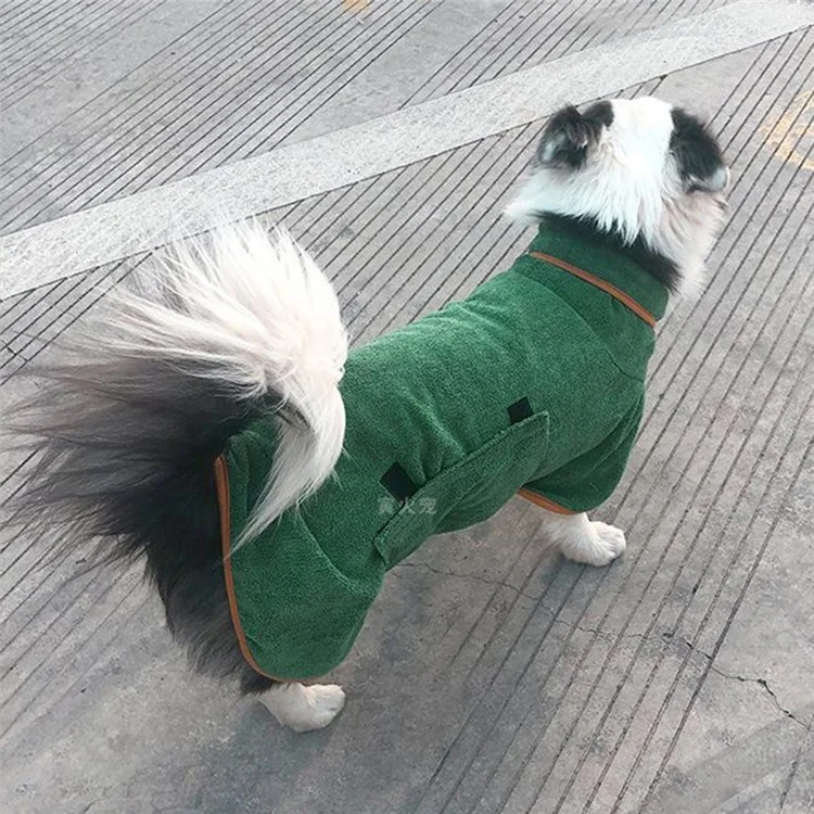 Toalla de Perros Toallas Súper Absorbentes Bañera de Baño Para Perros Toalla de Baño de Túnica de Secado Rápido, Tamaño: L - Verde