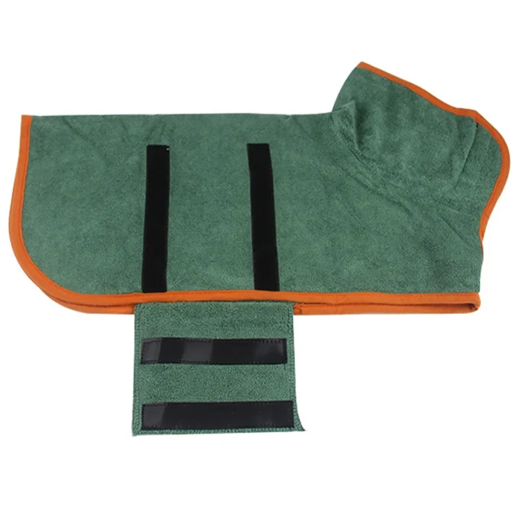 Dog Towel Robe Super Absorbent Microfiber Bathrobe Dog Quick Drying Robe Bath Robe Towel, Size: L - Yellow