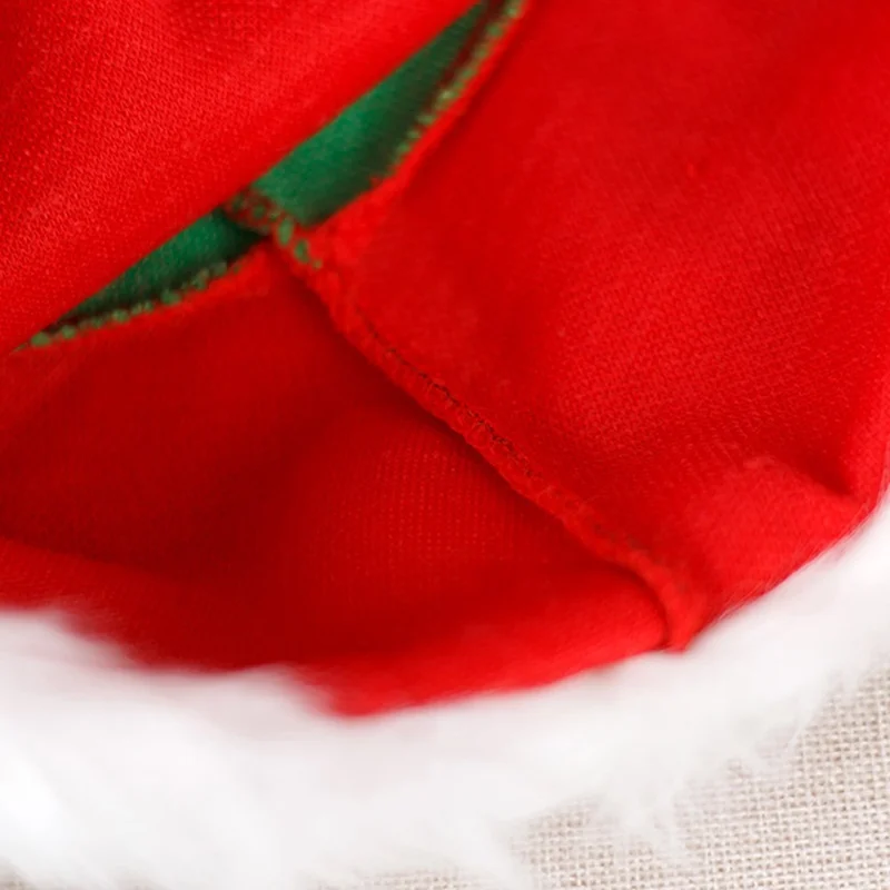 Red and Green Striped Christmas Hat with Pompom Decor Festive Holiday Gift Headwear