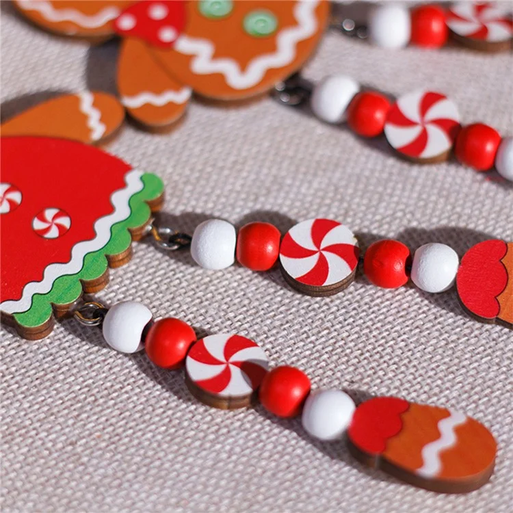 Gingerbread Man con gambe lunghe Xmas Tree Hanging Decor Ornamento Natalizio in legno - Man