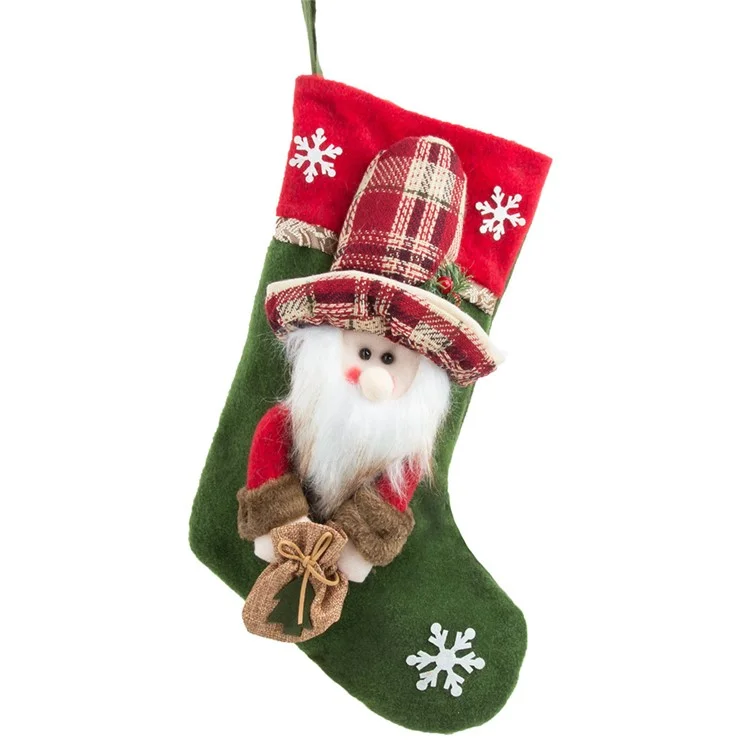 Bas de Noël Père Noël / Cerf / Bonhomme de neige - Décoration de fête Sac cadeau de bonbons Xmas Tree Hanging