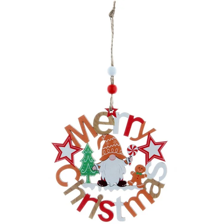 Decorazione per Albero di Natale Faceless Doll Hollow Wooden Ornament - Candy