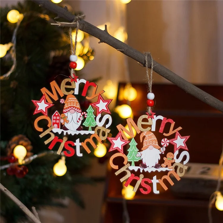 Decorazione per Albero di Natale Faceless Doll Hollow Wooden Ornament - Candy