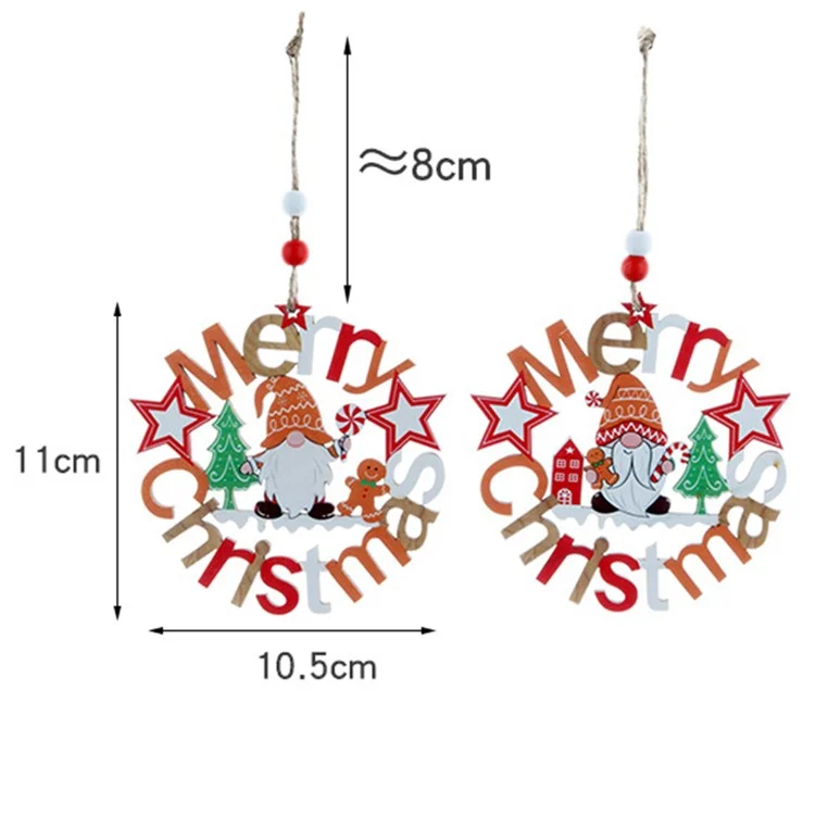 Decorazione per Albero di Natale Faceless Doll Hollow Wooden Ornament - Candy