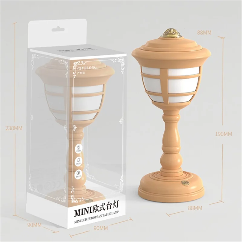 GIVELONG MINI Retro Bedside Dormitory Bedroom LED Desk Lamp Rechargeable Night Light - 322-4 Green
