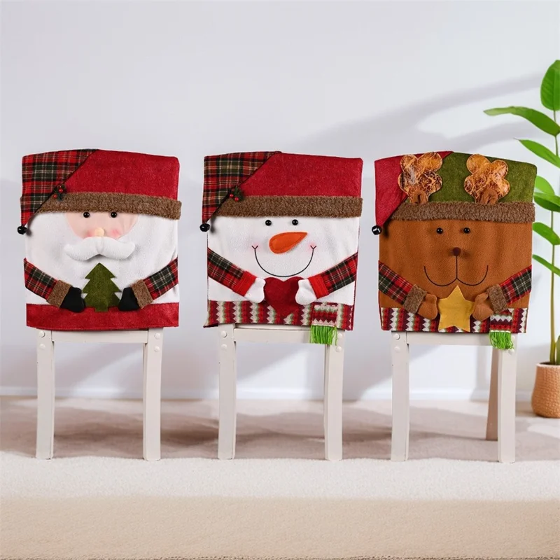 Christmas Dining Chair Cover Xmas Party Santa  /  Elk  /  Snowman Elastic Seat Back Slipcover Decoration - Santa Claus