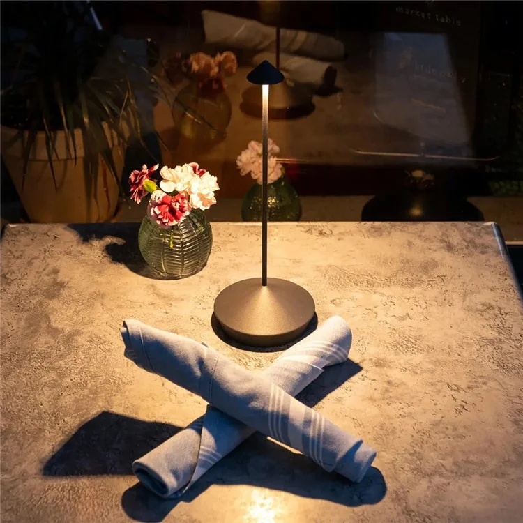 Creative Mushroom Metal Restaurant Home Atmosphere LED Night Light Decorative Table Lamp - Black