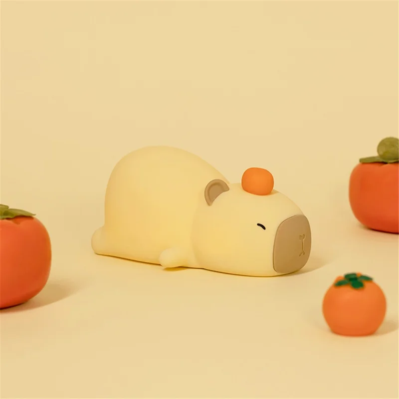 L59 Adorable Capybara Desk Lamp Soft Silicone Color Changing Night Light with Timer