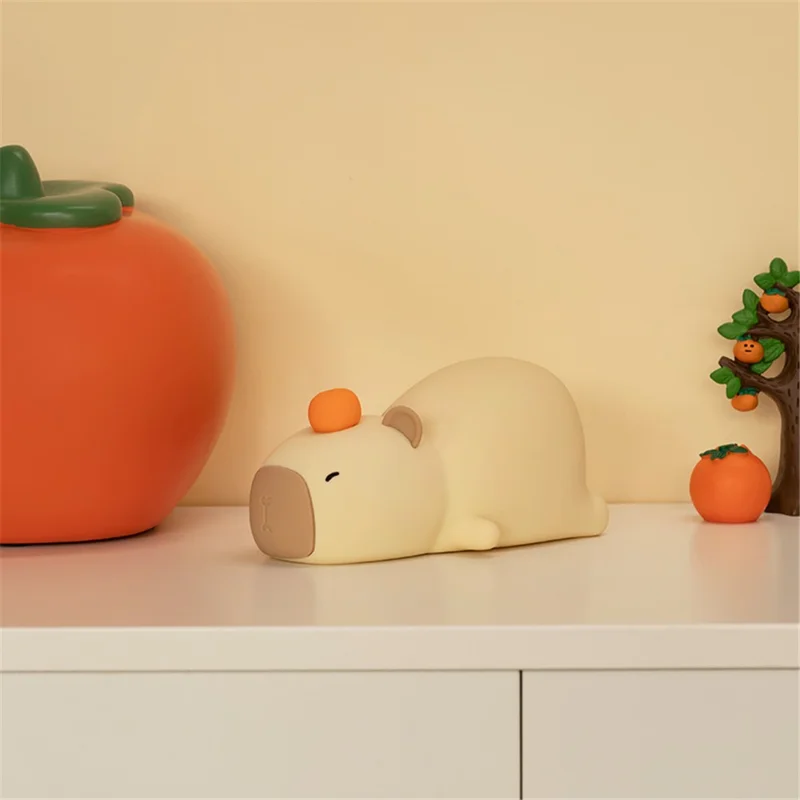L59 Adorable Capybara Desk Lamp Soft Silicone Color Changing Night Light with Timer
