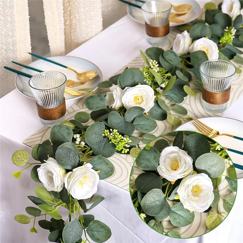 180cm Eucalyptus Vine Flower Artificial Green Plant Realistic Vine Home Decoration
