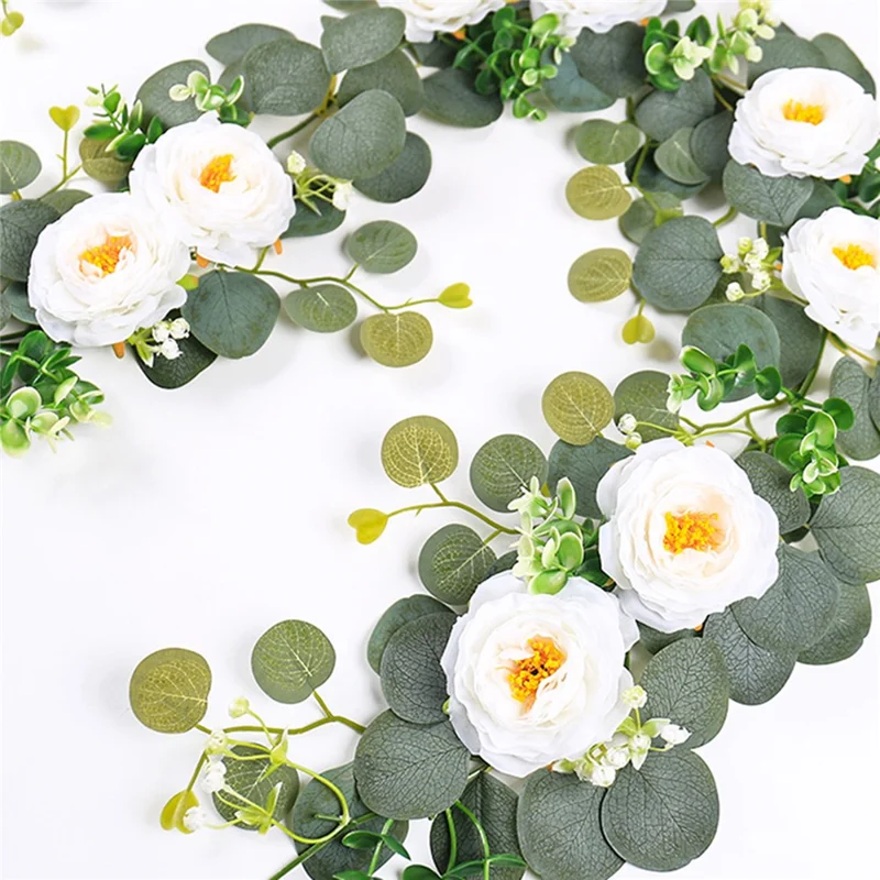 180cm Eucalyptus Vine Flower Artificial Green Plant Realistic Vine Home Decoration