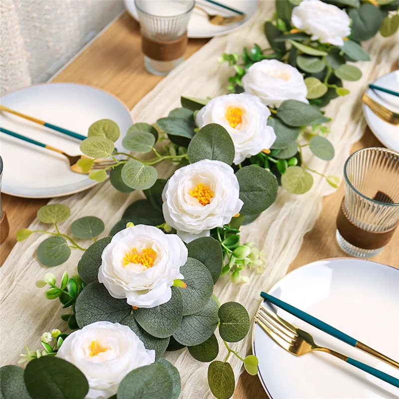 180cm Eucalyptus Vine Flower Artificial Green Plant Realistic Vine Home Decoration