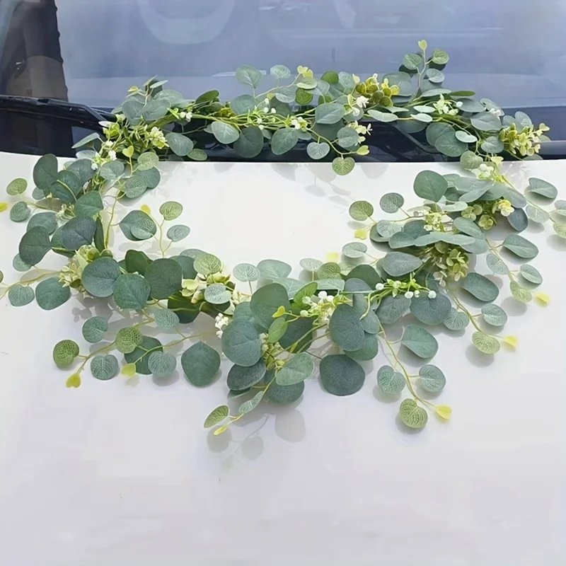 180cm Eucalyptus Leaf Vine Artificial Green Plant Realistic Vine Home Decoration