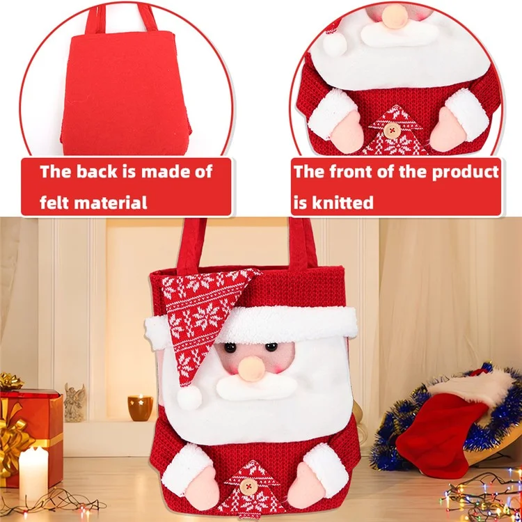 Bolsa de Caramelo de Navidad Santa Santa Snow Man Gurning Fierte Trato Bag Bag Fiesta Decoración - Sombrero Santa