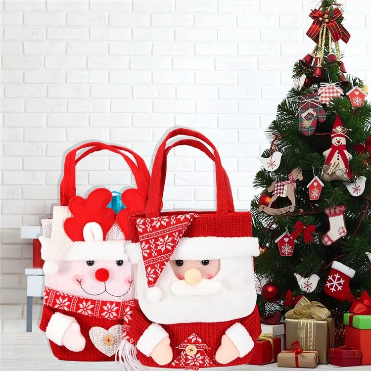 Bolsa de Caramelo de Navidad Santa Santa Snow Man Gurning Fierte Trato Bag Bag Fiesta Decoración - Sombrero Santa