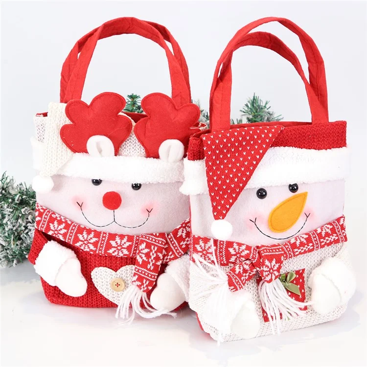 Bolsa de Caramelo de Navidad Santa Santa Snow Man Gurning Fierte Trato Bag Bag Fiesta Decoración - Sombrero Santa