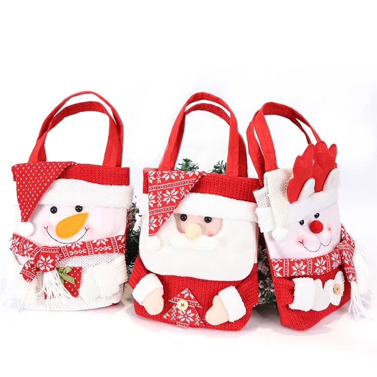 Bolsa de Caramelo de Navidad Santa Santa Snow Man Gurning Fierte Trato Bag Bag Fiesta Decoración - Sombrero Santa