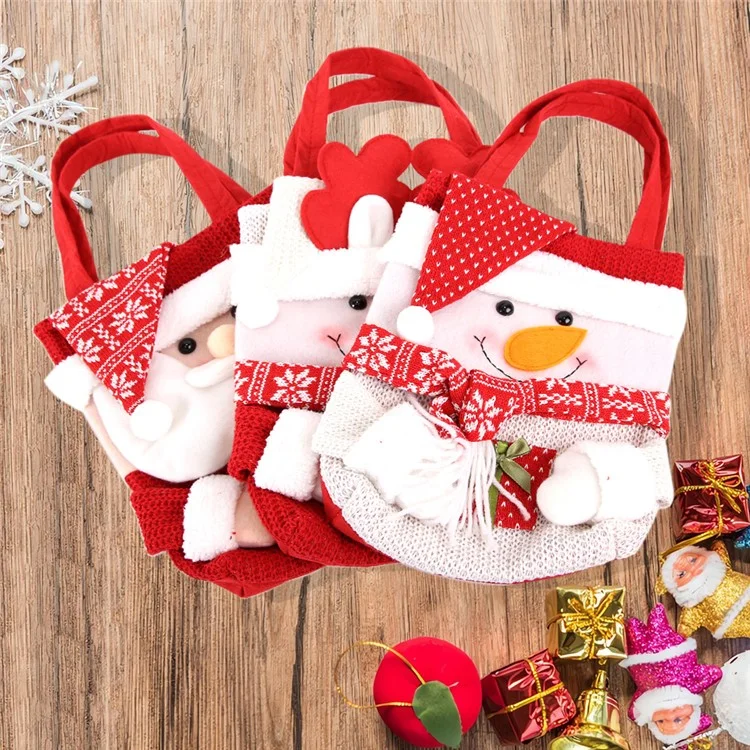 Bolsa de Caramelo de Navidad Santa Santa Snow Man Gurning Fierte Trato Bag Bag Fiesta Decoración - Sombrero Santa